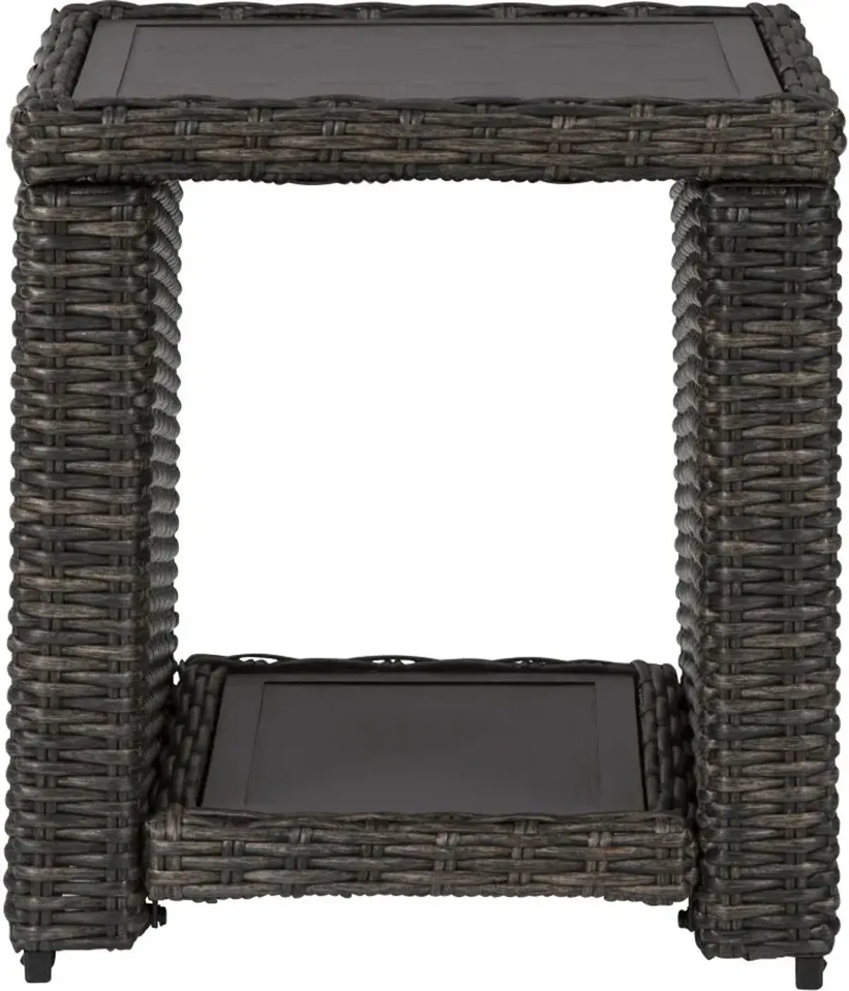 Signature Design by Ashley® Grasson Lane Brown Outdoor Aluminum/Wicker Square End Table