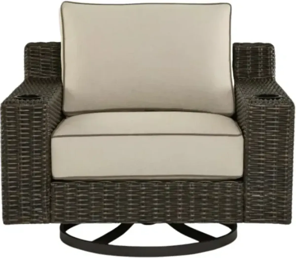 Signature Design by Ashley® Coastline Bay Brown Aluminum Outdoor Swivel Lounge Chair