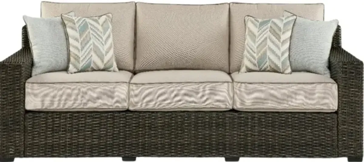 Signature Design by Ashley® Coastline Bay Brown Aluminum Outdoor Sofa
