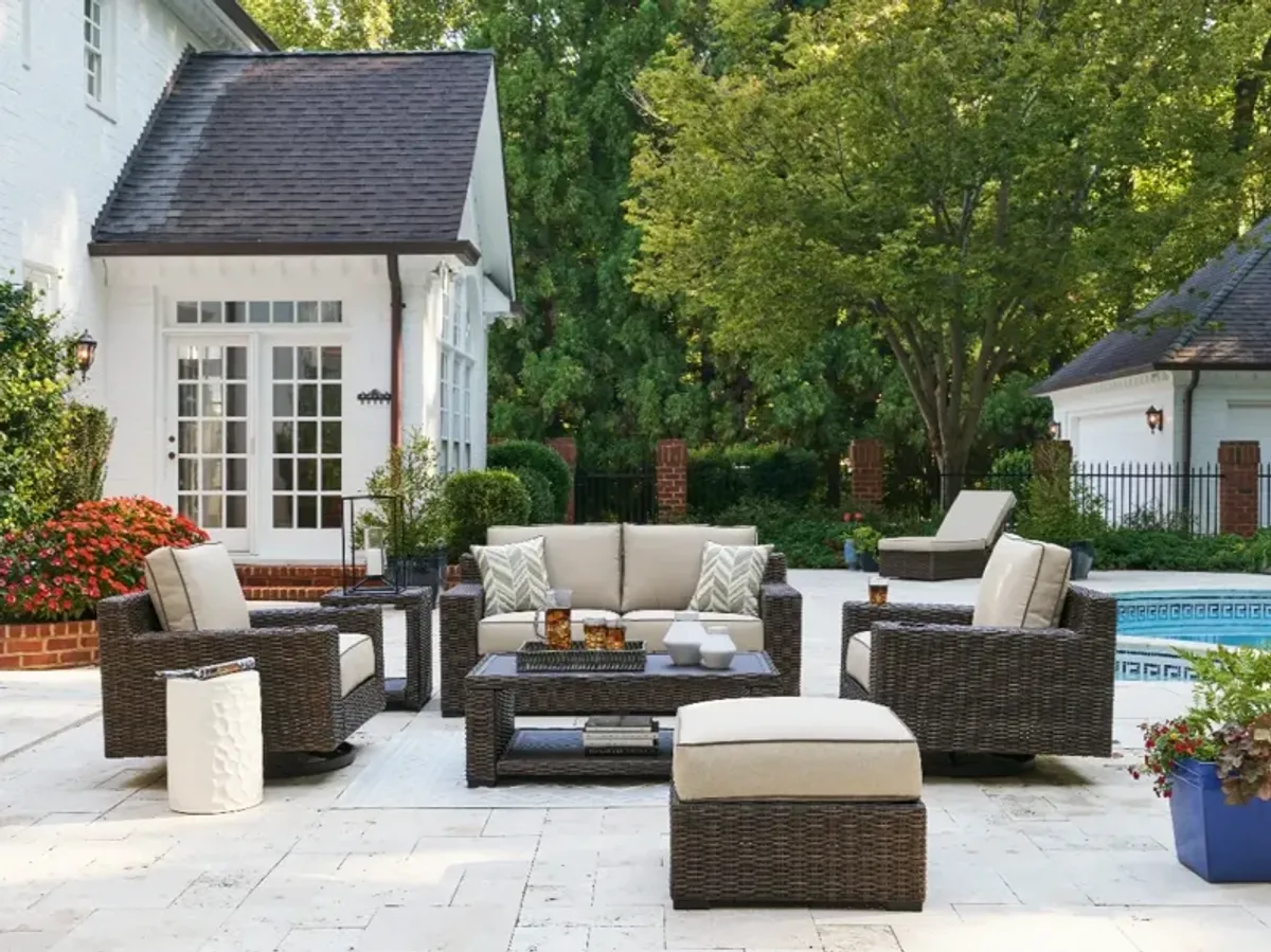 Signature Design by Ashley® Coastline Bay Brown Aluminum Outdoor Sofa