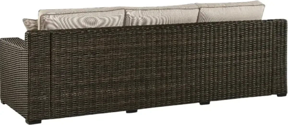 Signature Design by Ashley® Coastline Bay Brown Aluminum Outdoor Sofa