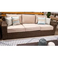 Signature Design by Ashley® Coastline Bay Brown Outdoor Sofa with Chaise