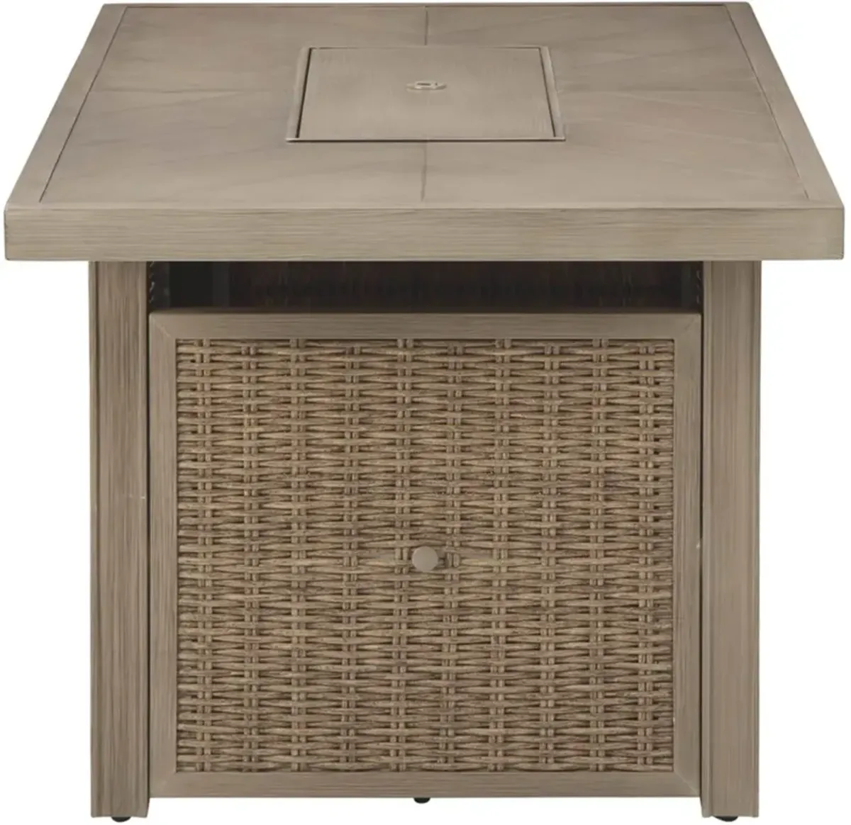 Signature Design by Ashley® Beachcroft Beige Outdoor Rectangular Fire Pit Table