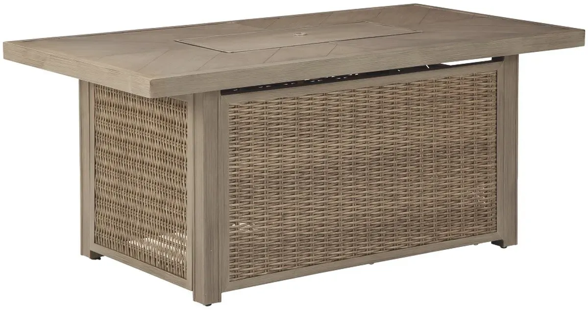 Signature Design by Ashley® Beachcroft Beige Outdoor Rectangular Fire Pit Table