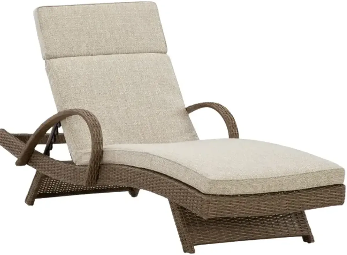 Signature Design by Ashley® Beachcroft Beige Aluminum Outdoor Chaise Lounge 