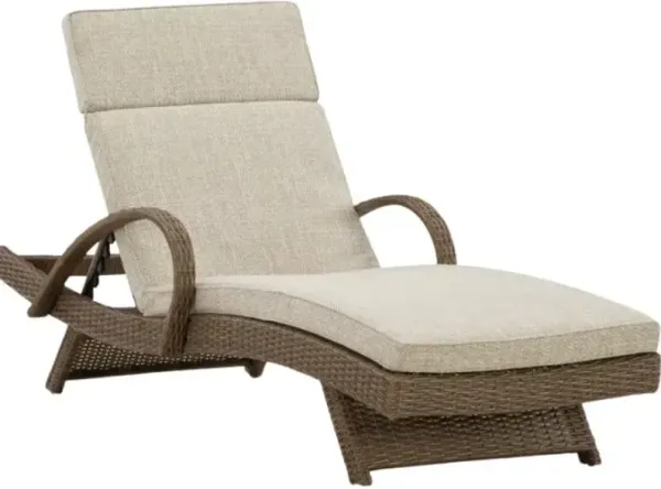 Signature Design by Ashley® Beachcroft Beige Aluminum Outdoor Chaise Lounge 
