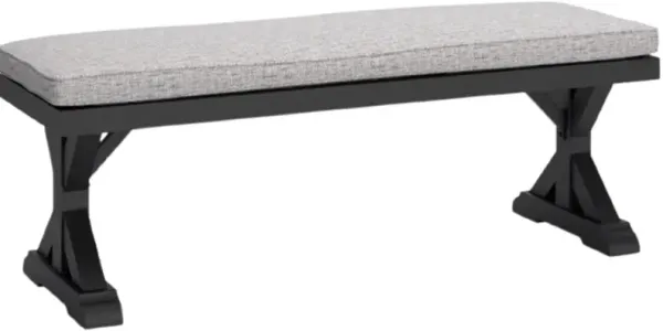 Signature Design by Ashley® Beachcroft Black/Light Gray Aluminum/Fabric/Resin Outdoor Bench