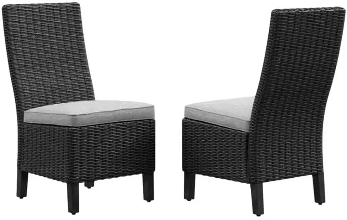 Signature Design by Ashley® Beachcroft 2-Piece Black/Light Gray Resin Outdoor Side Chair Set