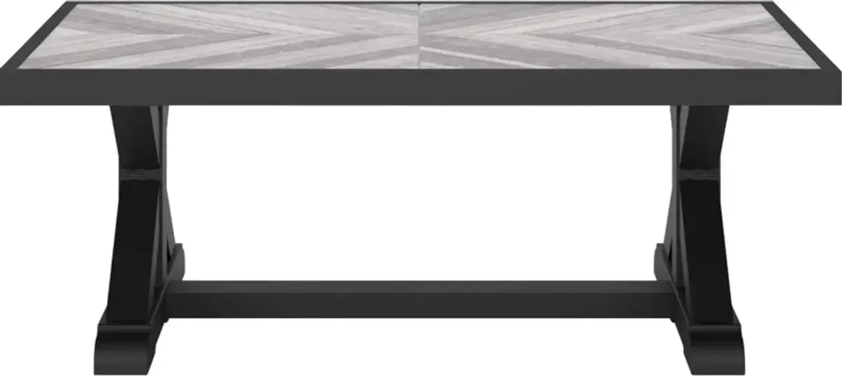 Signature Design by Ashley® Beachcroft Light Gray Aluminum/Resin Outdoor Coffee Table with Black Base