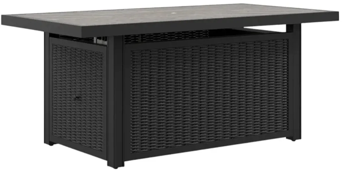 Signature Design by Ashley® Beachcroft Black/Light Gray Aluminum/Resin Outdoor Fire Pit Table