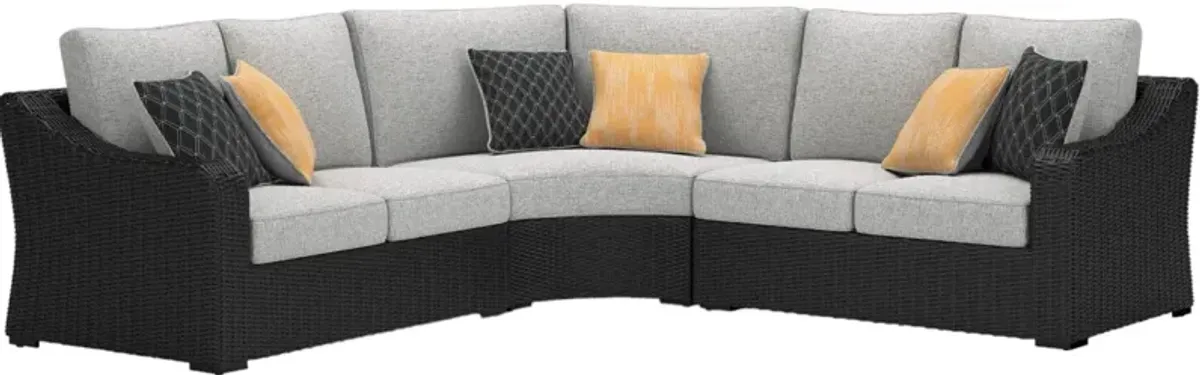 Signature Design by Ashley® Beachcroft 3-Piece Black/Light Gray Resin Outdoor Sectional