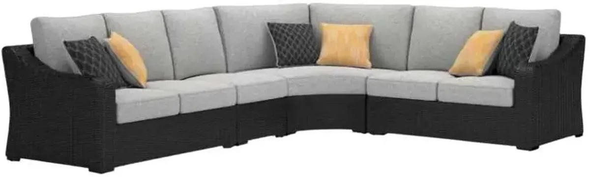 Signature Design by Ashley® Beachcroft 4-Piece Black/Light Gray Resin Outdoor Sectional