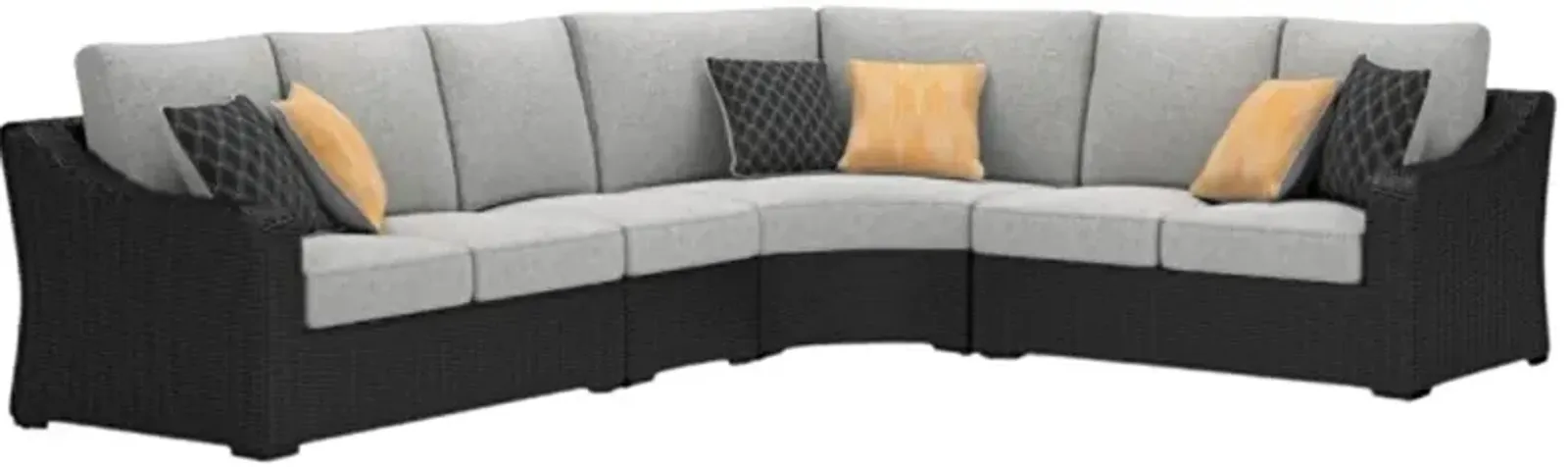 Signature Design by Ashley® Beachcroft 5-Piece Black/Light Gray Outdoor Sectional