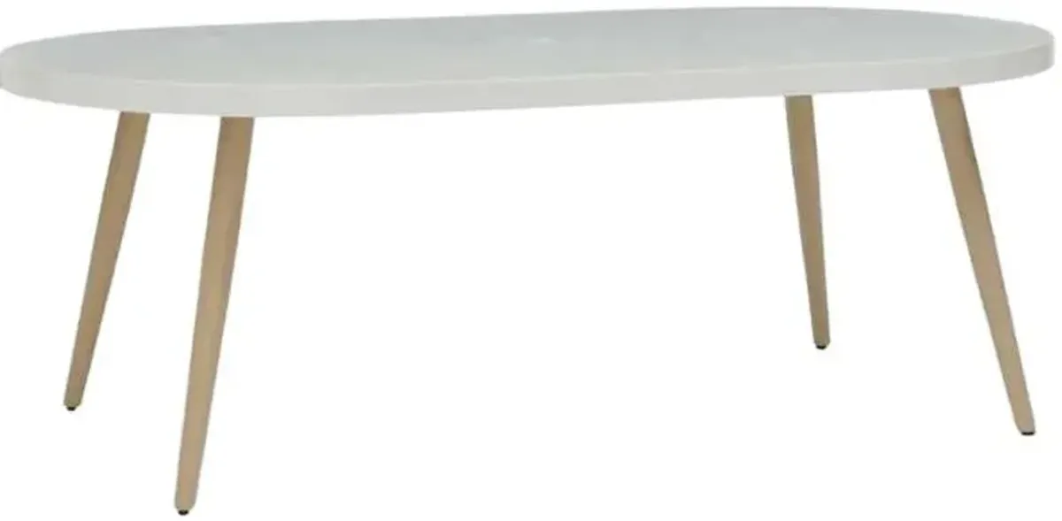 Signature Design by Ashley® Seton Creek White Oval Aluminum Outdoor Dining Table