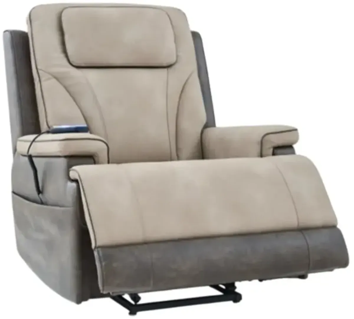 Signature Design by Ashley® 4Z-Peaceful Pause Gray/Sand Power Lift Recliner