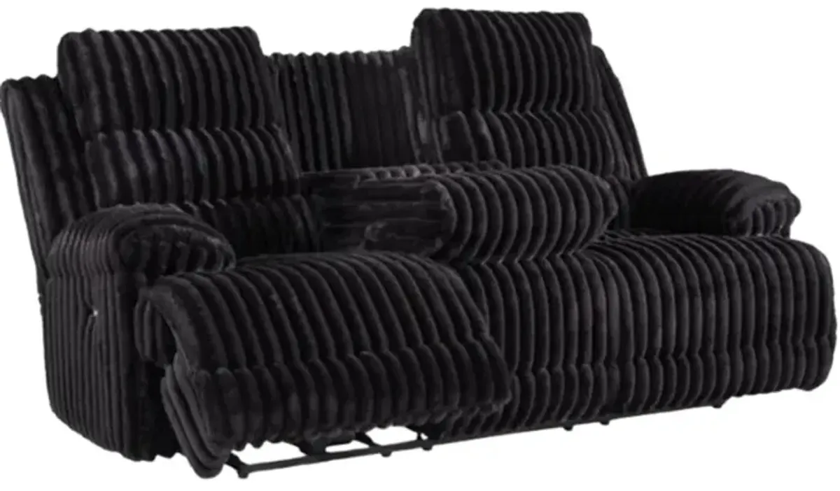 Signature Design by Ashley® Rhines Falls Onyx Power Reclining Sofa with Drop Down Table