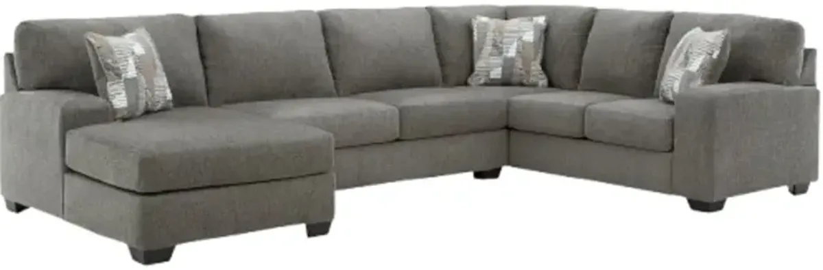 Signature Design by Ashley® Clarington 3-Piece Graystone Left Arm Facing Sectional and Chaise