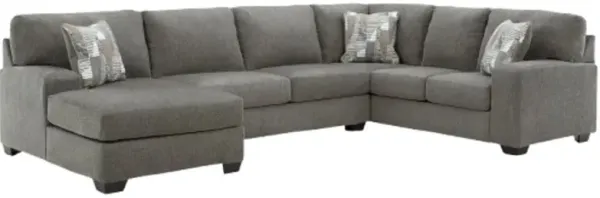Signature Design by Ashley® Clarington 3-Piece Graystone Left Arm Facing Sectional and Chaise