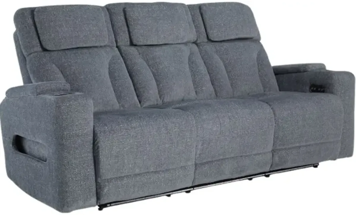 Signature Design by Ashley® Studio Cave Steel Power Reclining Sofa with Adjustable Headrest
