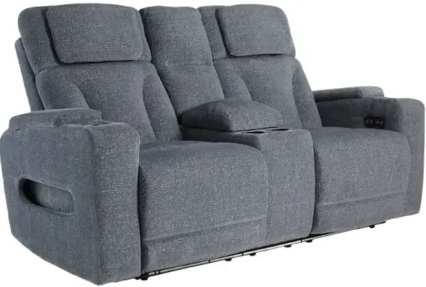 Signature Design by Ashley® Studio Cave Steel Power Reclining Loveseat with Adjustable Headrest