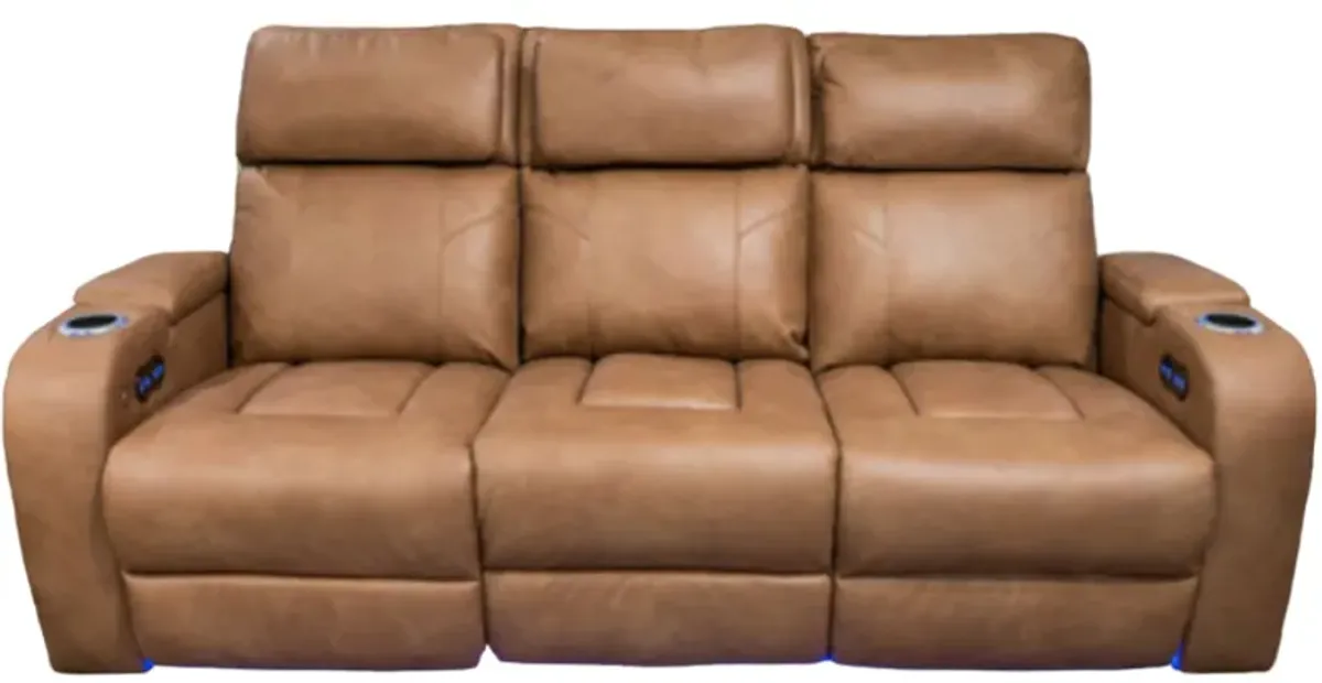 Signature Design by Ashley® Clean-Slate Caramel Power Reclining Sofa with Adjustable Headrest