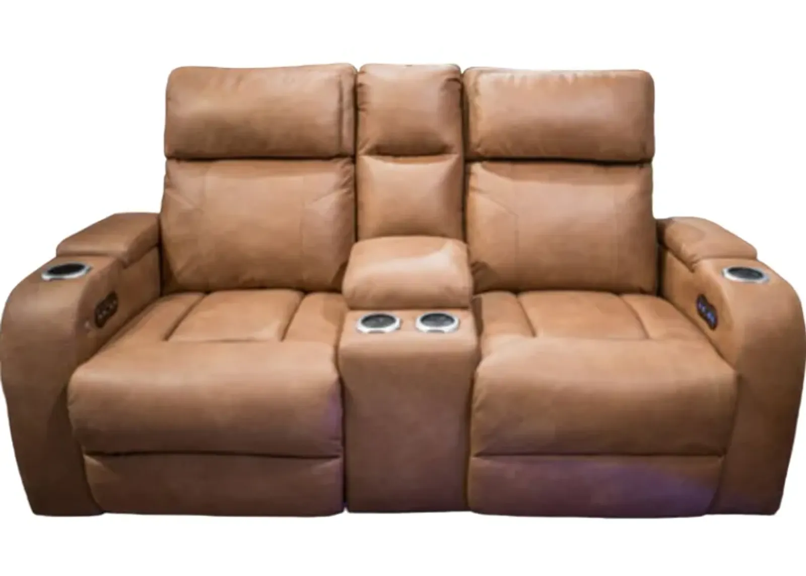 Signature Design by Ashley® Clean-Slate Caramel Power Reclining Loveseat with Adjustable Headrest