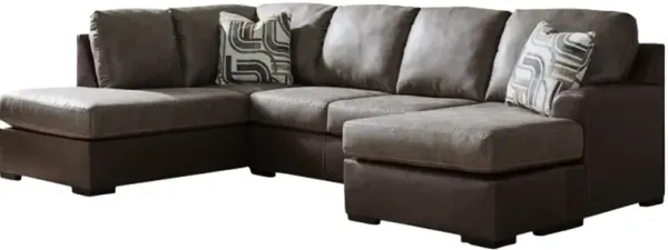 Signature Design by Ashley® Castille Way 2-Piece Fossil Left Arm Facing Queen Sleeper Sectional and Chaise