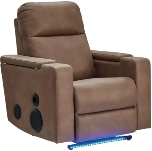 Signature Design by Ashley® Lorrenton Caramel Power Glider Recliner with Audio System
