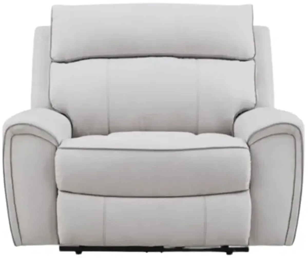 Signature Design by Ashley® Social Pointe Ash/Pearl Power Recliner with Adjustable Headrest