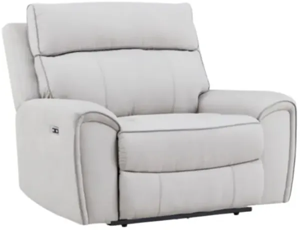 Signature Design by Ashley® Social Pointe Ash/Pearl Power Recliner with Adjustable Headrest