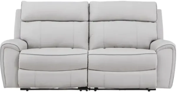 Signature Design by Ashley® Social Pointe 2-Piece Pearl Small Spaced Power Reclining Sectional Loveseat