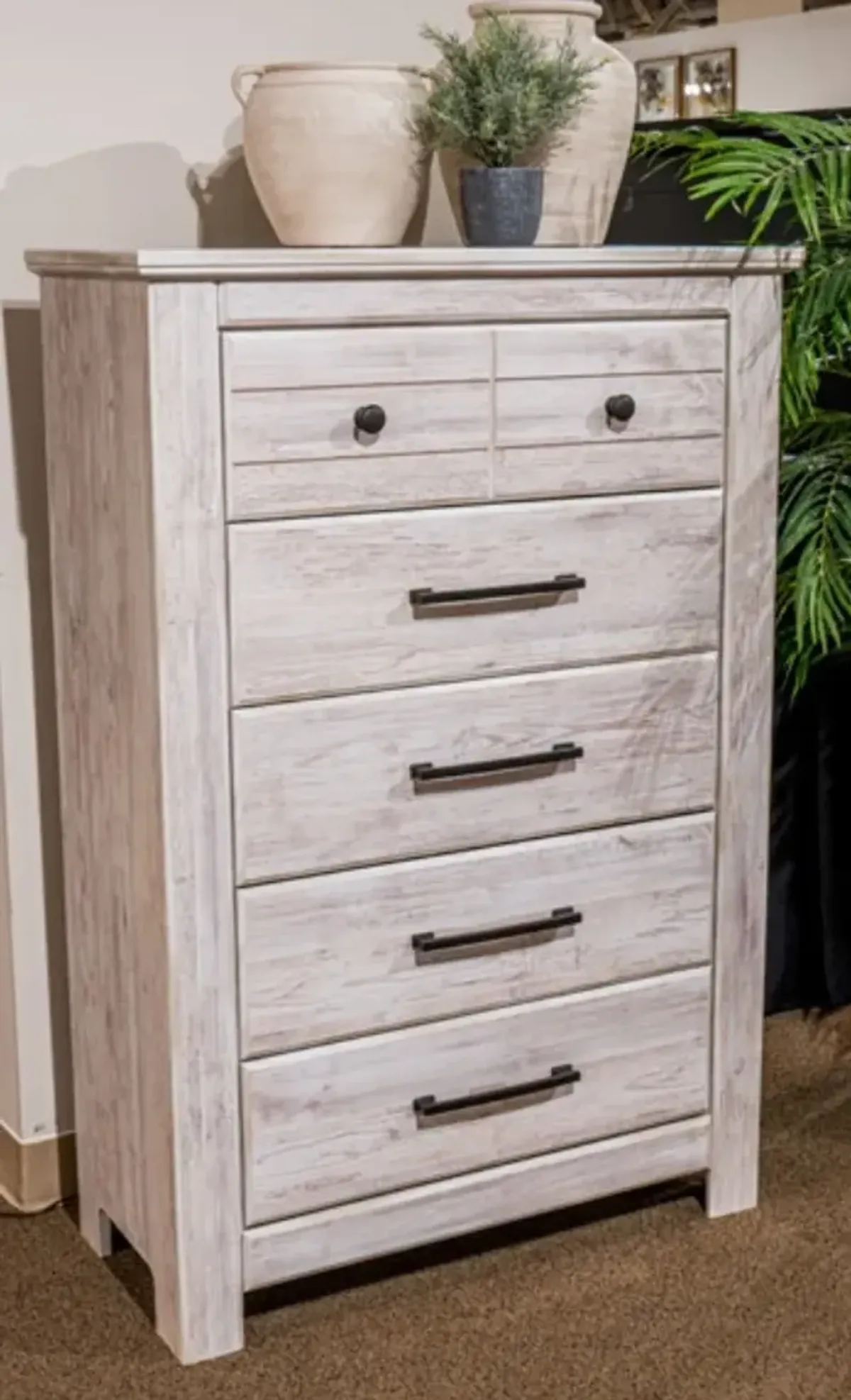 Signature Design by Ashley® Makidern Whitewash 5-Drawer Chest