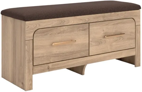 Signature Design by Ashley® Kinlanni Brown/Tan Upholstered Storage Bench