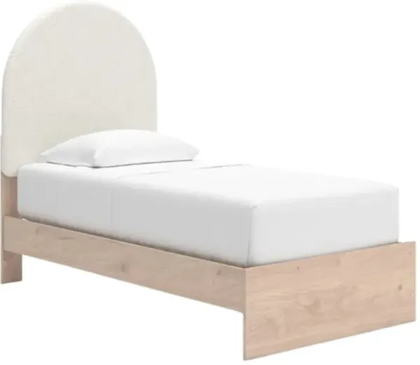 Signature Design by Ashley® Arloster Tan/White Twin Upholstered Panel Bed
