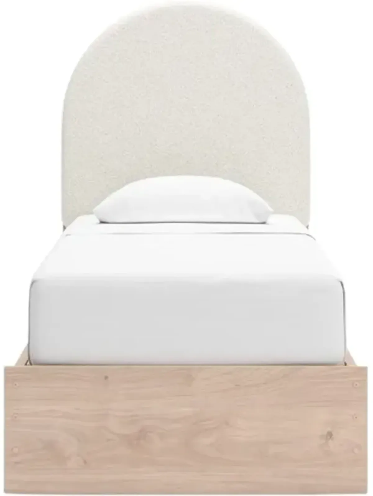 Signature Design by Ashley® Arloster Tan/White Twin Upholstered Panel Storage Bed