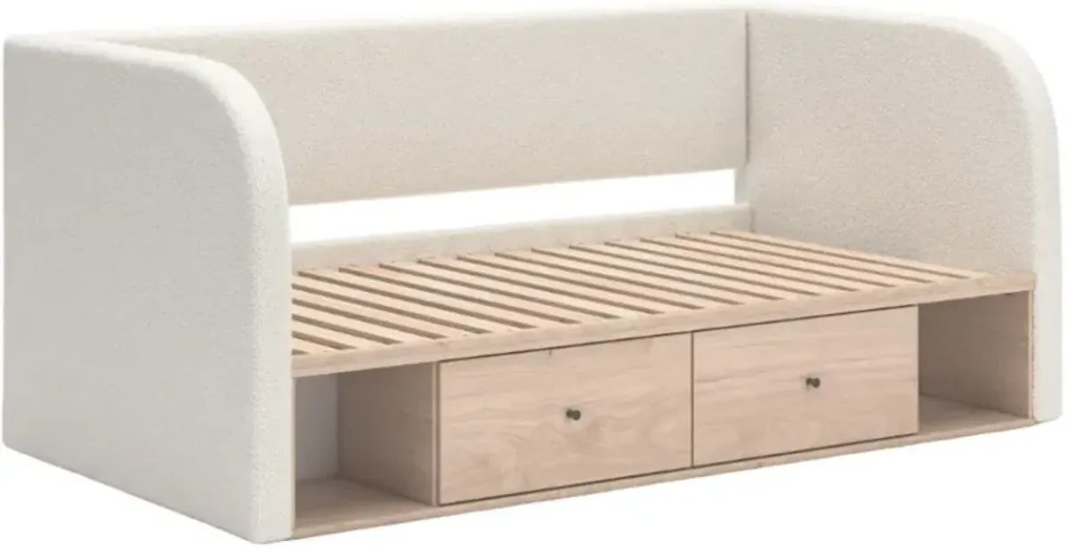 Signature Design by Ashley® Arloster Tan/White Youth Twin Upholstered Storage Daybed