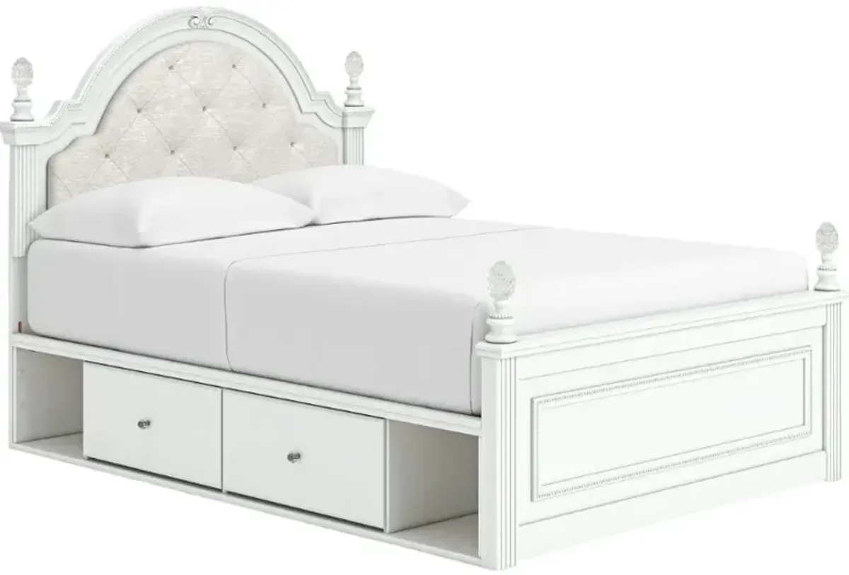 Signature Design by Ashley® Kozlani White Youth Full Upholstered Storage Panel Bed