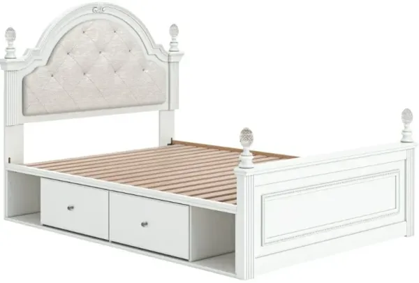 Signature Design by Ashley® Kozlani White Youth Full Upholstered Storage Panel Bed