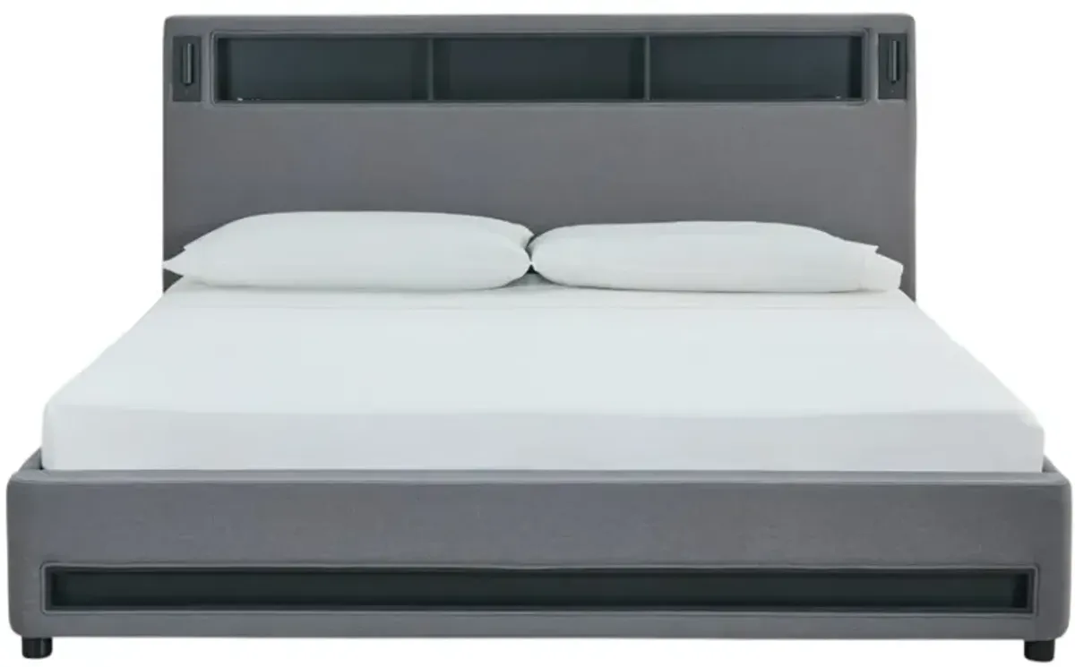 Signature Design by Ashley® Verishaw Gray King Upholstered Panel Bed