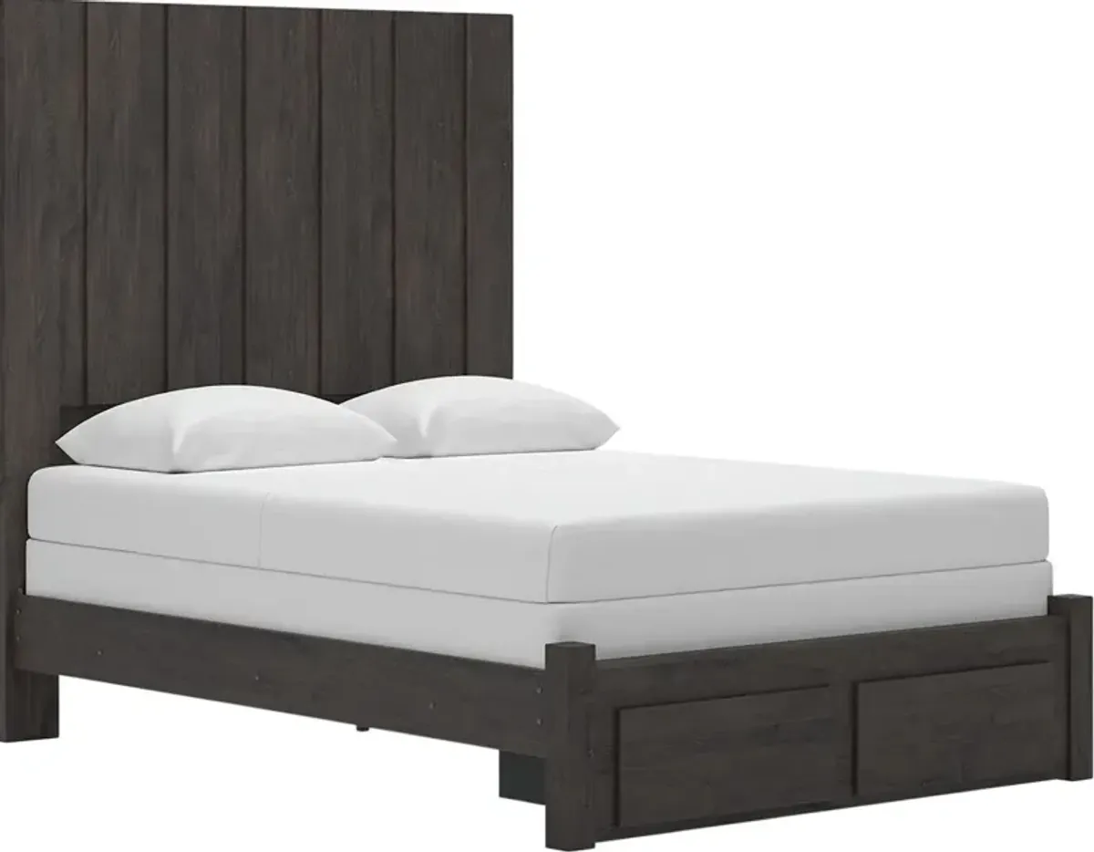 Signature Design by Ashley® Fraluna Charcoal Queen Storage Panel Bed