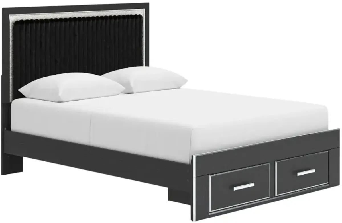Signature Design by Ashley® Zuraleus Black Queen Upholstered Storage Panel Bed