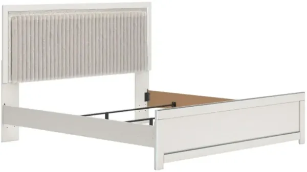 Signature Design by Ashley® Zuraleus White King Panel Bed with Upholstered Headboard