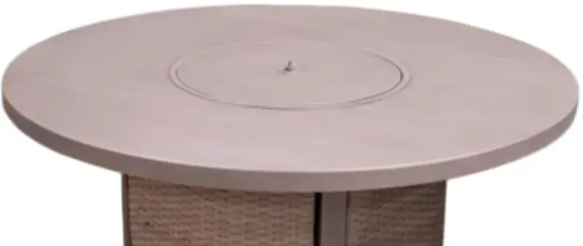 Signature Design by Ashley® Half Moon Beach Gray Wooden Outdoor Round Fire Pit Table