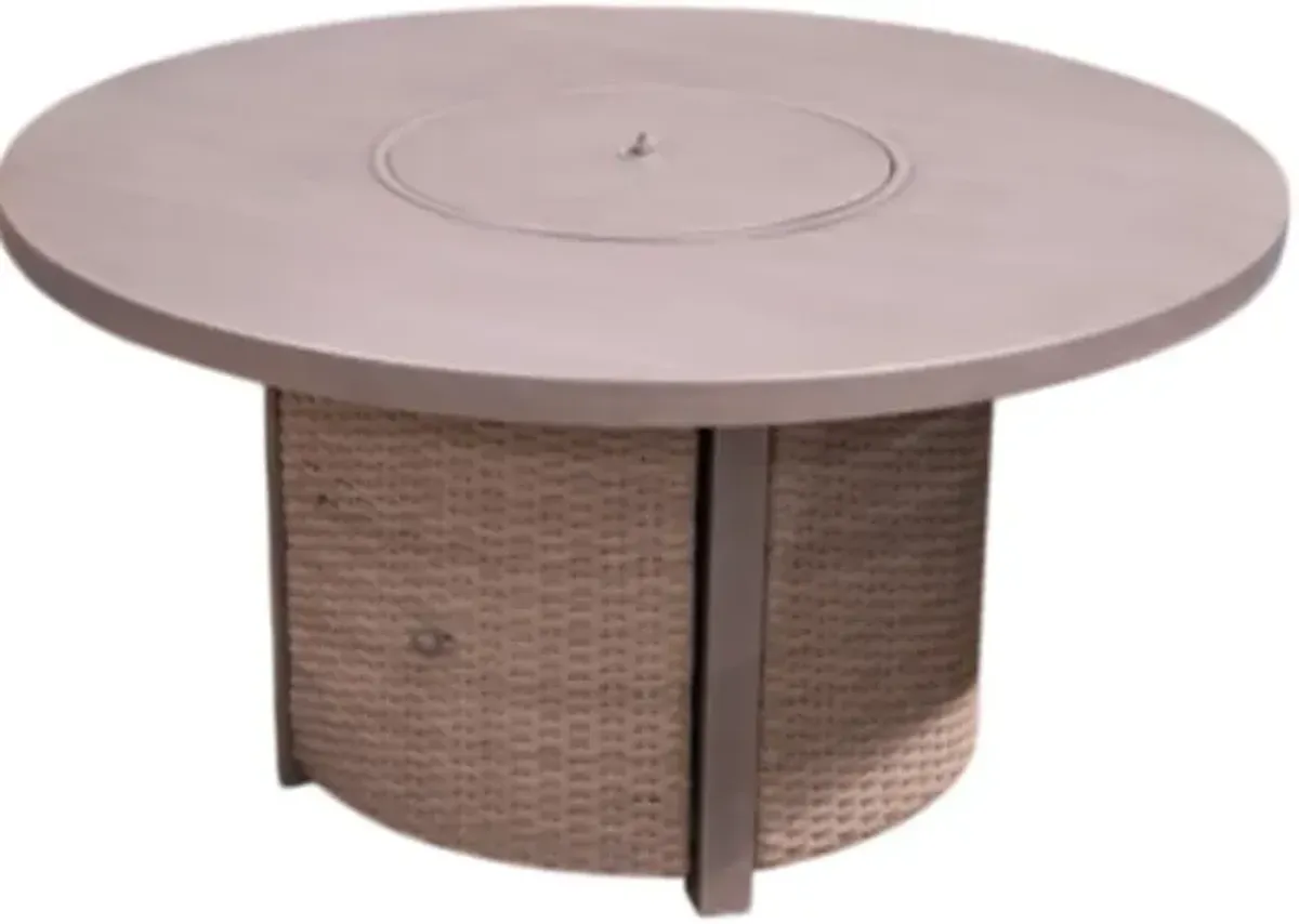 Signature Design by Ashley® Half Moon Beach Gray Wooden Outdoor Round Fire Pit Table