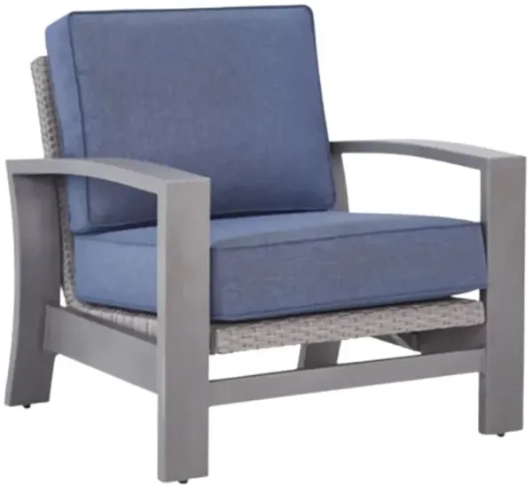 Signature Design by Ashley® Half Moon Beach Blue/Gray Aluminum/Fabric/Resin Outdoor Spring Lounge Chair
