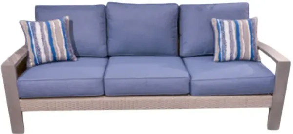 Signature Design by Ashley® Half Moon Beach Blue/Gray Fabric/Wooden Outdoor Sofa