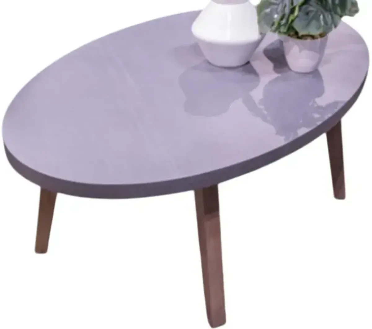 Signature Design by Ashley® Harmony Headlands Gray Wooden Outdoor Oval Cocktail Table with Natural Base