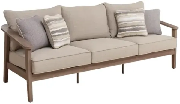 Signature Design by Ashley® Harmony Headlands Gray/Natural Fabric/Wooden Outdoor Sofa