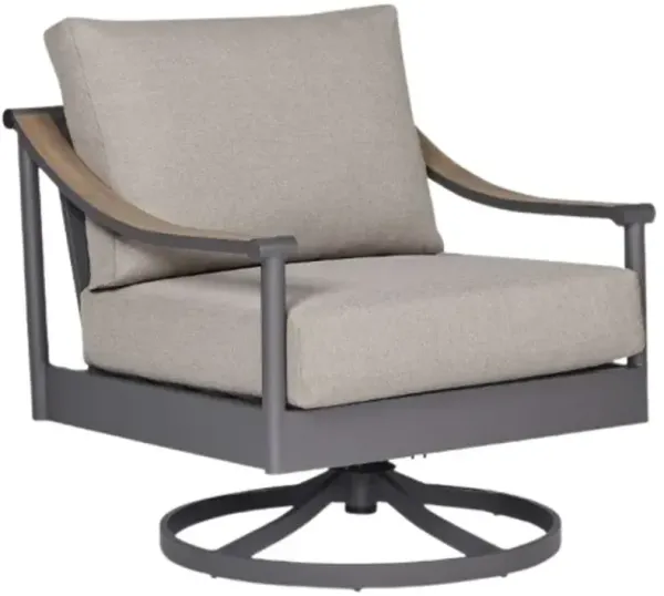 Signature Design by Ashley® Ocean Beach Gray Aluminum/Fabric Outdoor Swivel Lounge Chair