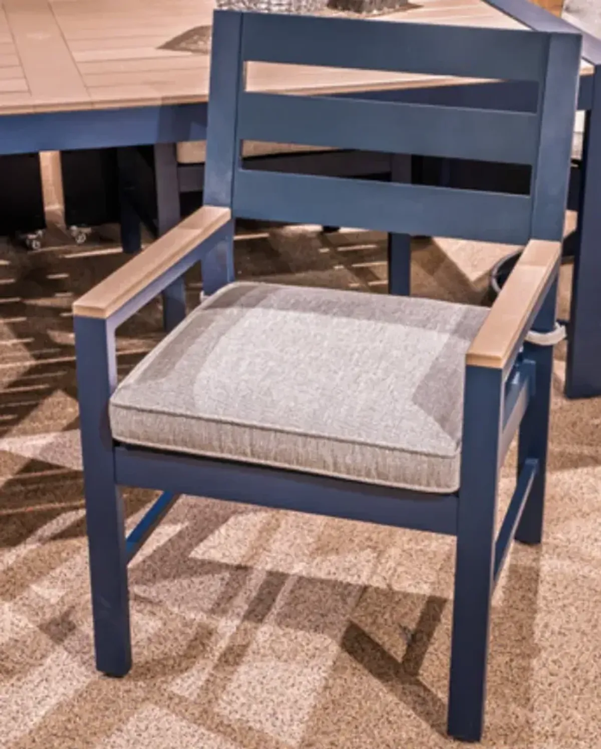 Signature Design by Ashley® East Beach Driftwood/Navy Blue Outdoor Chair